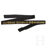 Mützenband der Deutschen Kriegsmarine - "Zerstörer Hermann Schoemann"