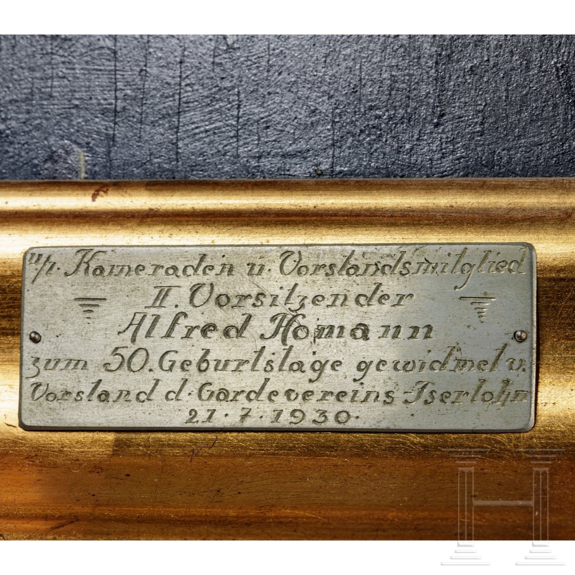 Gardeverein Iserlohn - Geschenkbild Friedrich der Große, datiert 1930 - Image 4 of 5