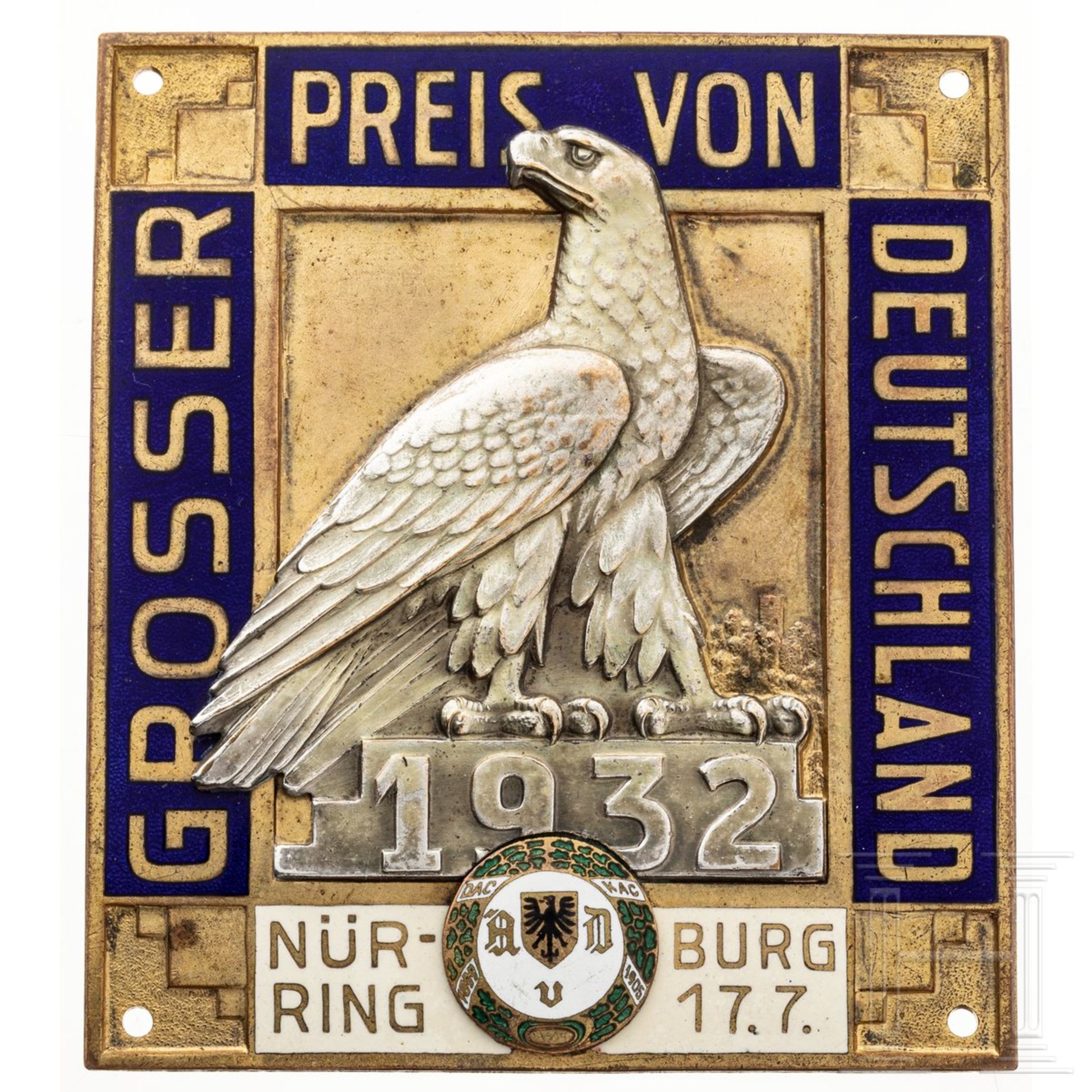 Plakette "Großer Preis von Deutschland", 1932