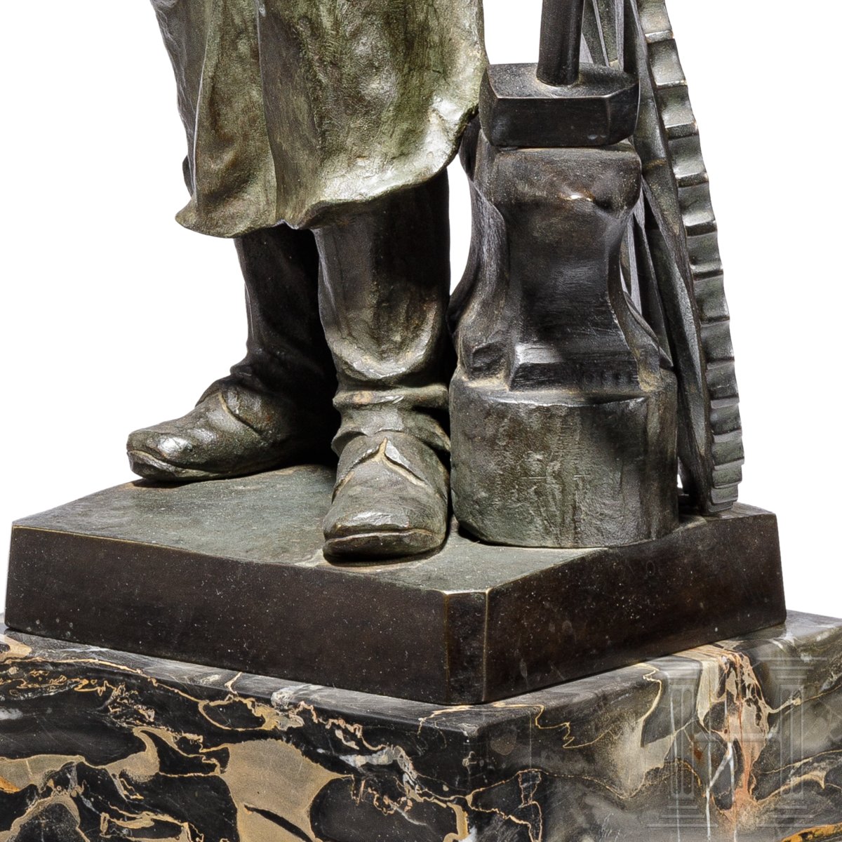 Große Bronzefigur eines Schmiedes am Amboss - Image 7 of 7