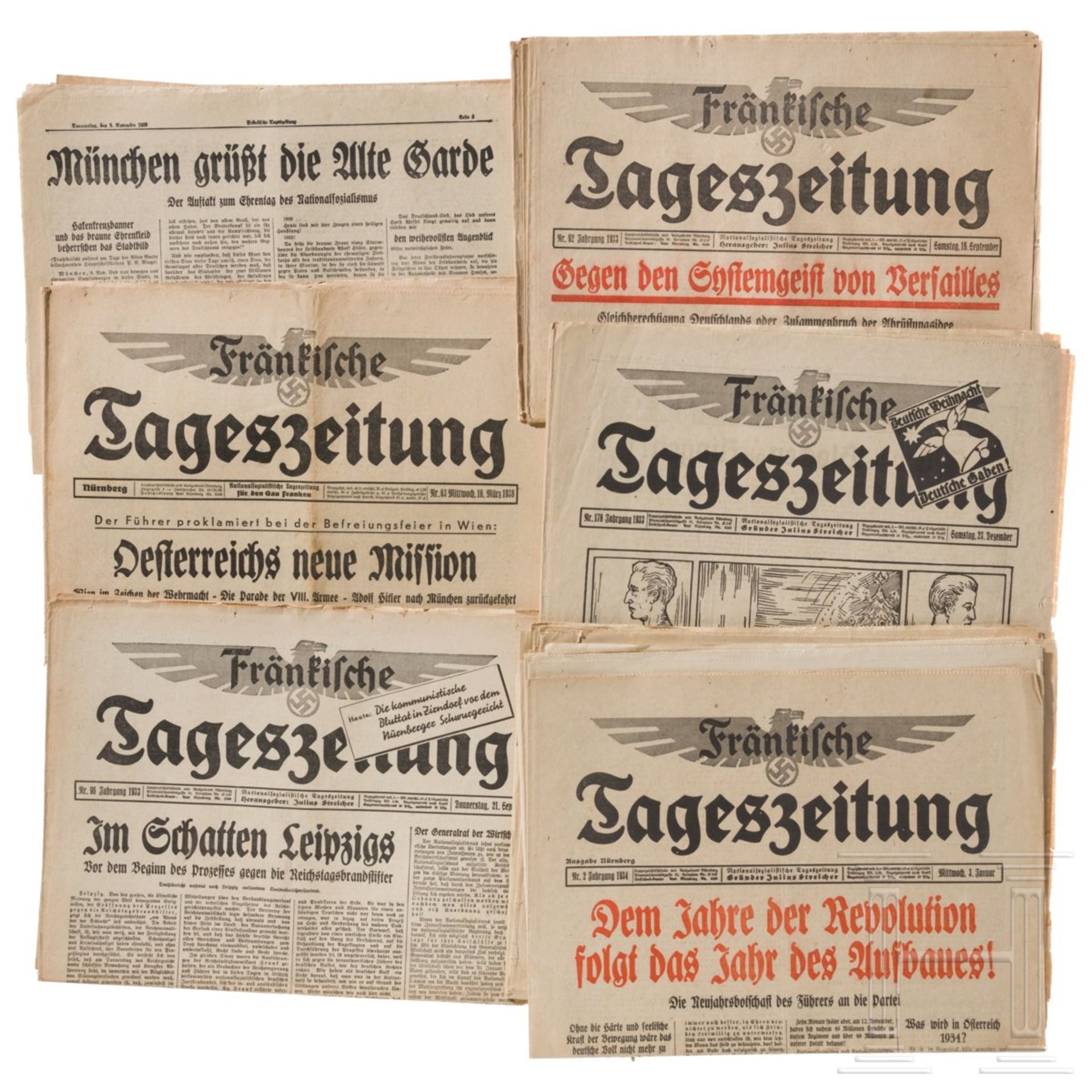17 Ausgaben der Fränkischen Tageszeitung zwischen 1933 und 1938 - Bild 2 aus 2