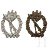 Zwei Infanterie-Sturmabzeichen in Bronze und Silber