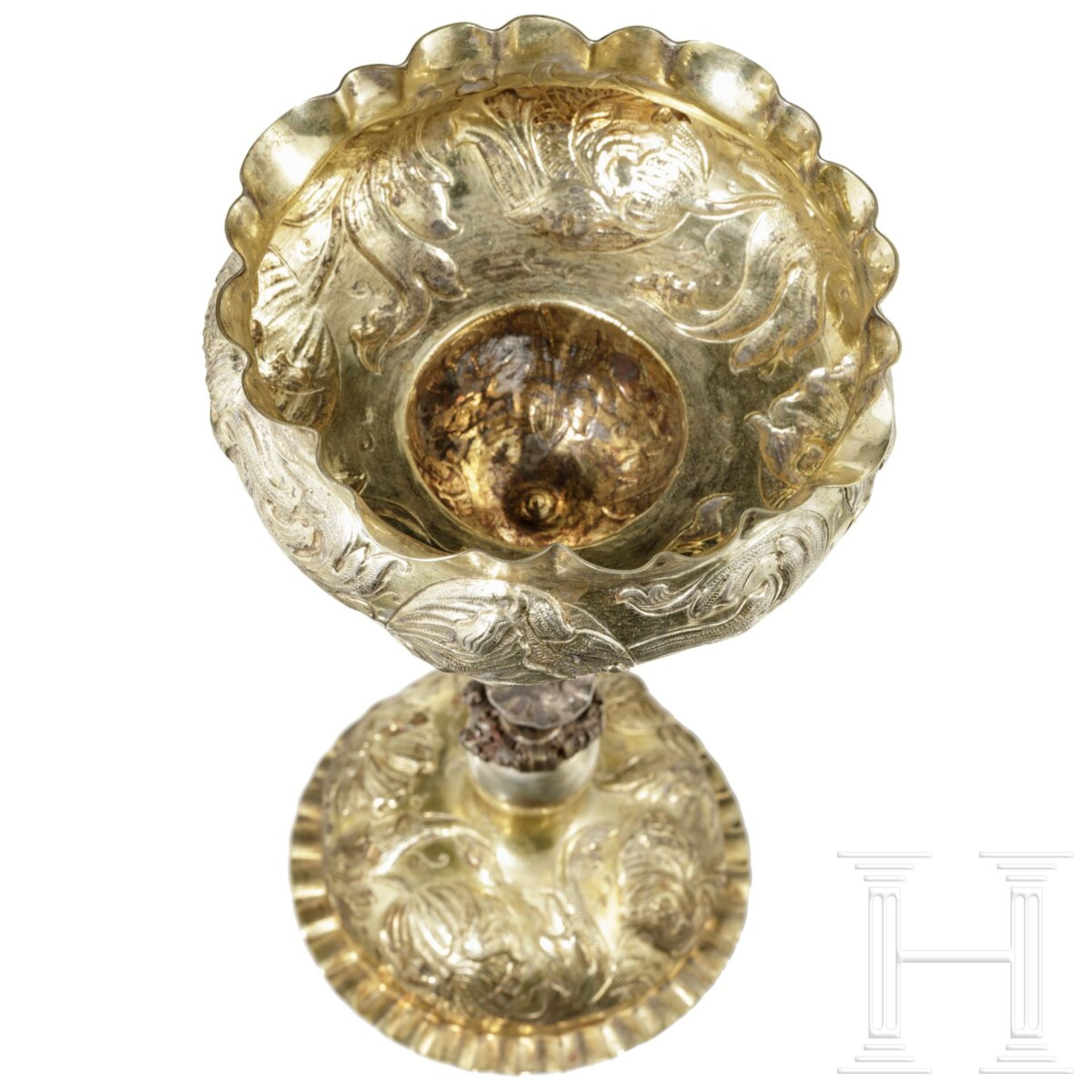 Vergoldeter Barock-Pokal, deutsch, 19. Jhdt. oder frŸher - Bild 4 aus 6