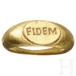 Goldener Fingerring mit FIDEM-Inschrift, ršmisch, 4. Jhdt.