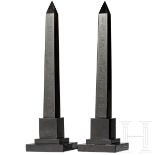 Ein Paar Obelisken aus schwarzem Marmor, Frankreich, 1. HŠlfte 19. Jhdt.