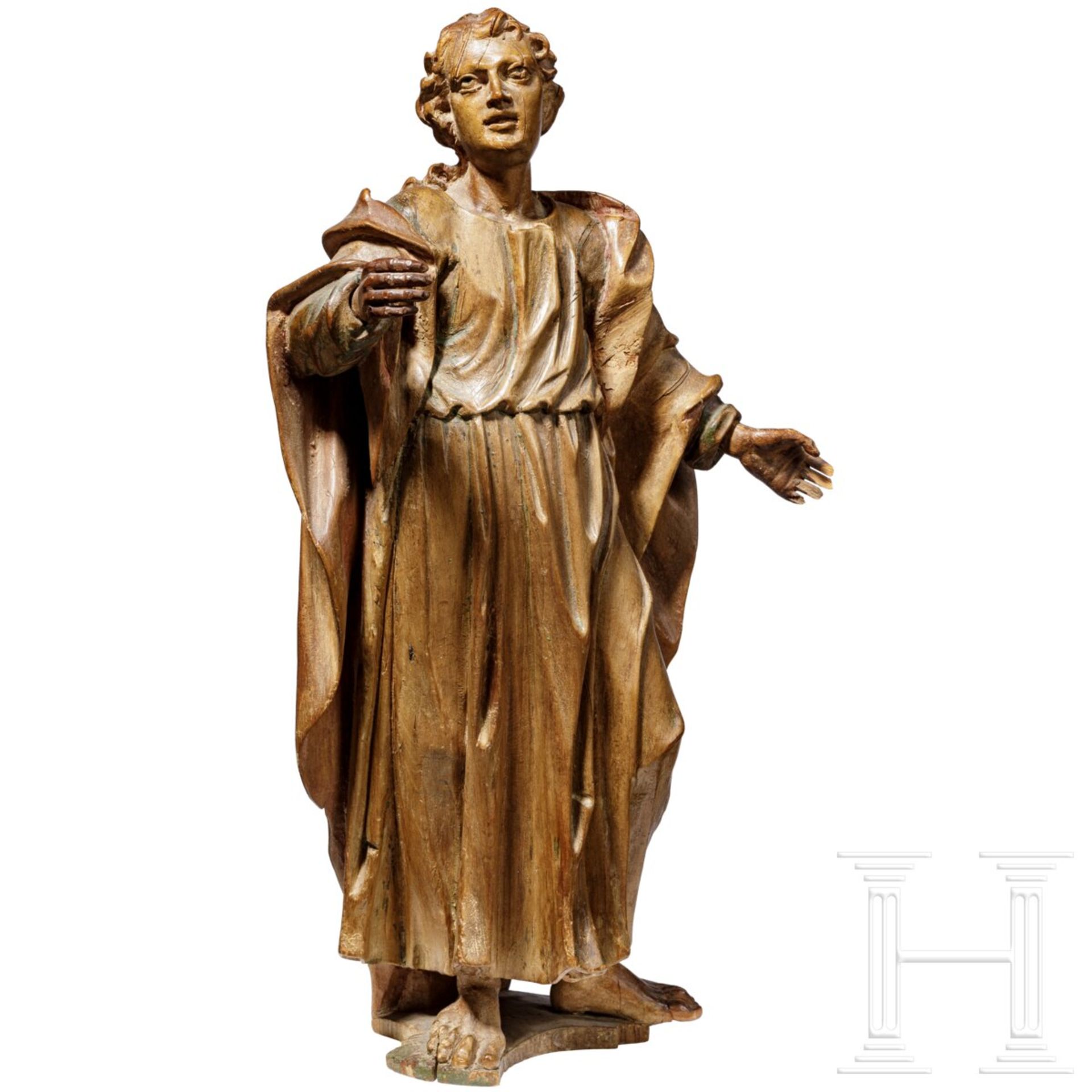 Geschnitzte Figur des Hl. Johannes, sŸddeutsch, 18. Jhdt. - Image 2 of 4