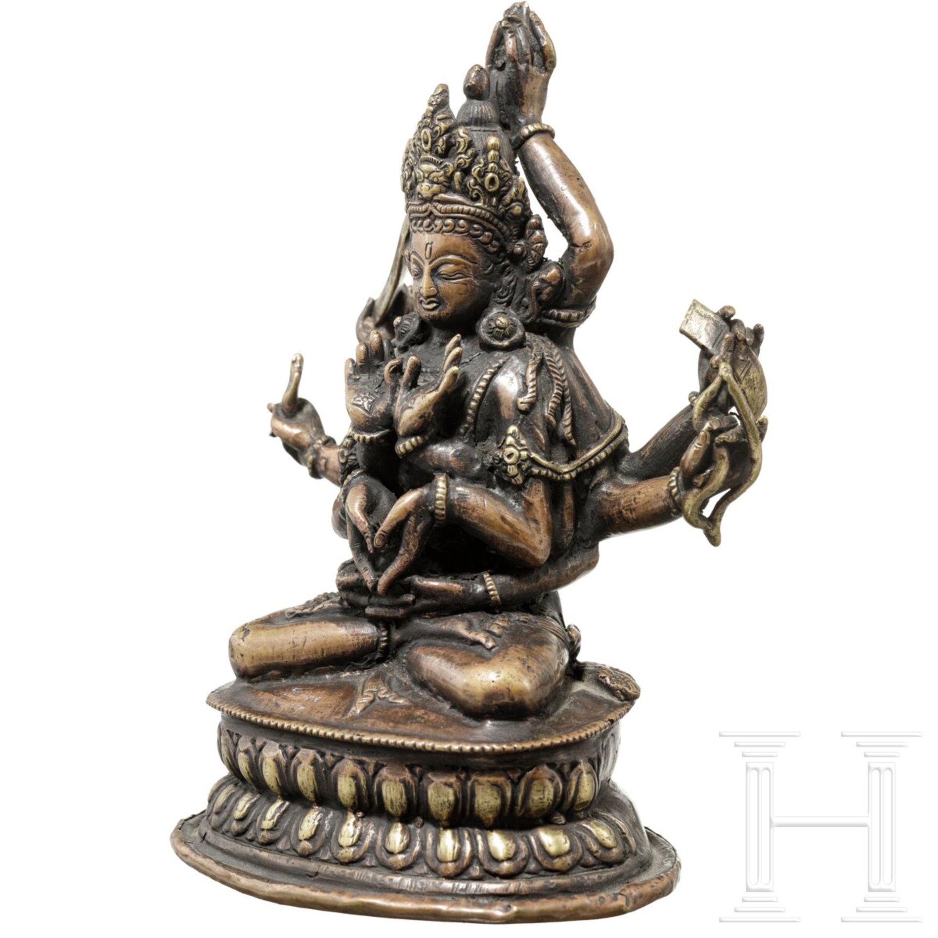 Zehnarmiger Avalokiteshvara, Bronze, Tibet, 19. - frŸhes 20. Jhdt. - Image 2 of 8