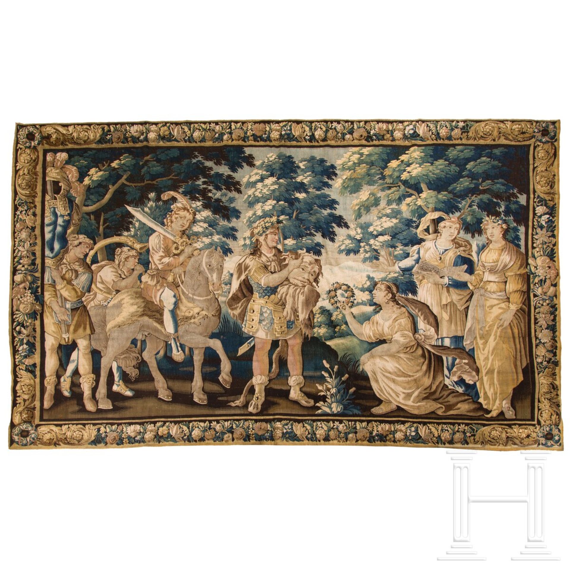 Bedeutende Barock-Tapisserie "Davids Triumph", flŠmisch, Mitte 17. Jhdt.