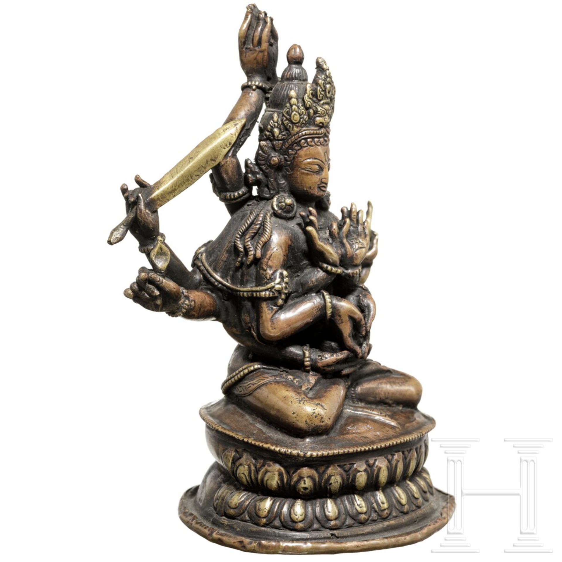 Zehnarmiger Avalokiteshvara, Bronze, Tibet, 19. - frŸhes 20. Jhdt. - Image 5 of 8