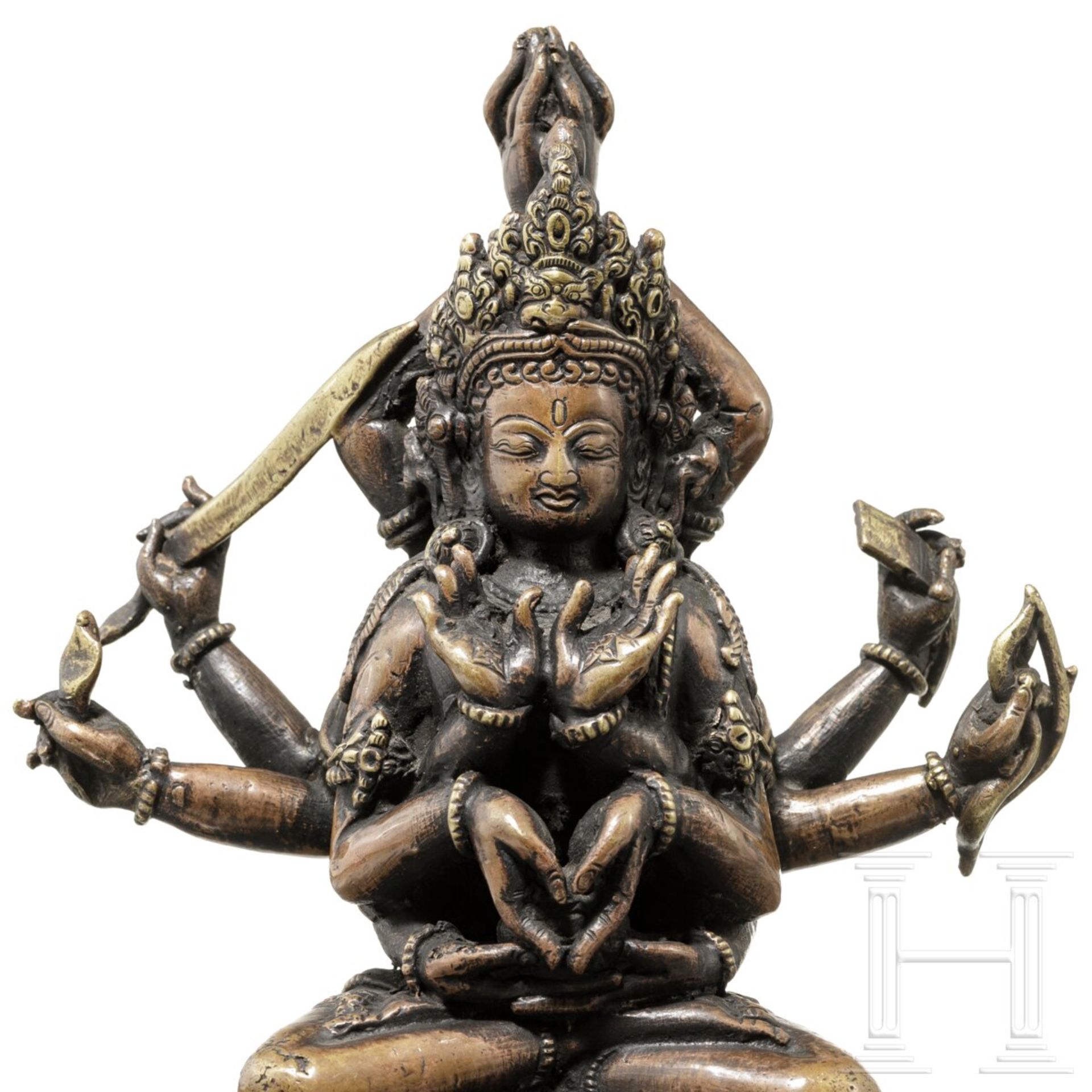 Zehnarmiger Avalokiteshvara, Bronze, Tibet, 19. - frŸhes 20. Jhdt. - Image 7 of 8