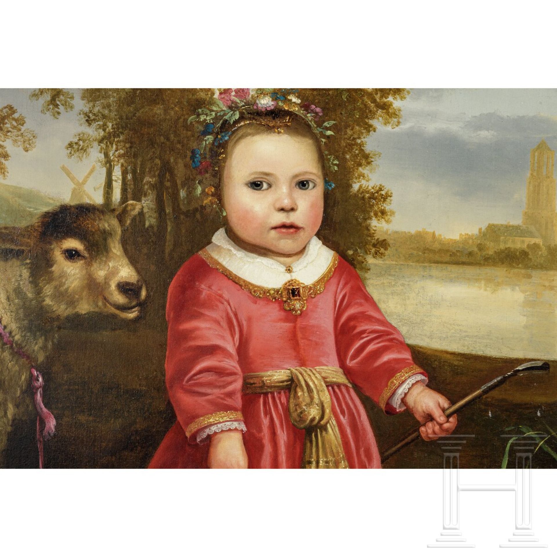 Kinder mit Schafen, Umkreis von Aelbert Cuyp (1620 - 1691) - Bild 3 aus 5