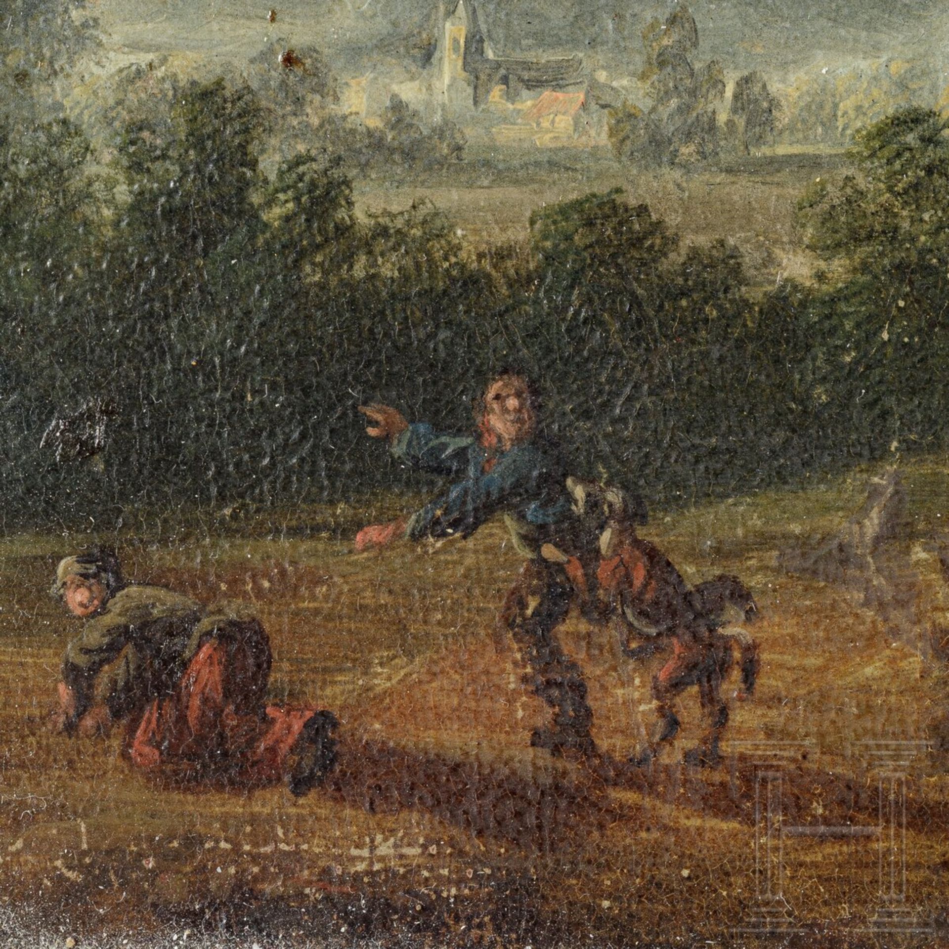"NŠchtlicher †berfall", GemŠlde in der Art des Aert van der Neer (1603 - 1677) - Bild 4 aus 7