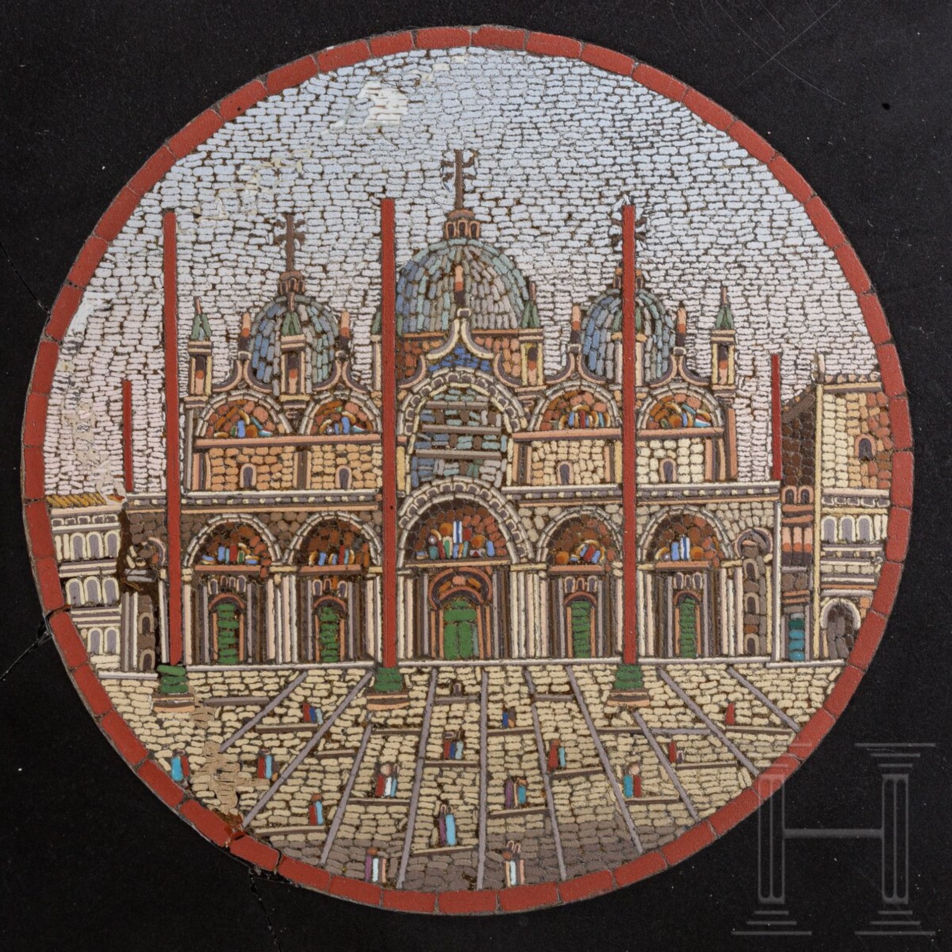 Tischplatte mit Mikromosaik-Einlagen, Italien, 1. HŠlfte 19. Jhdt. - Image 2 of 4