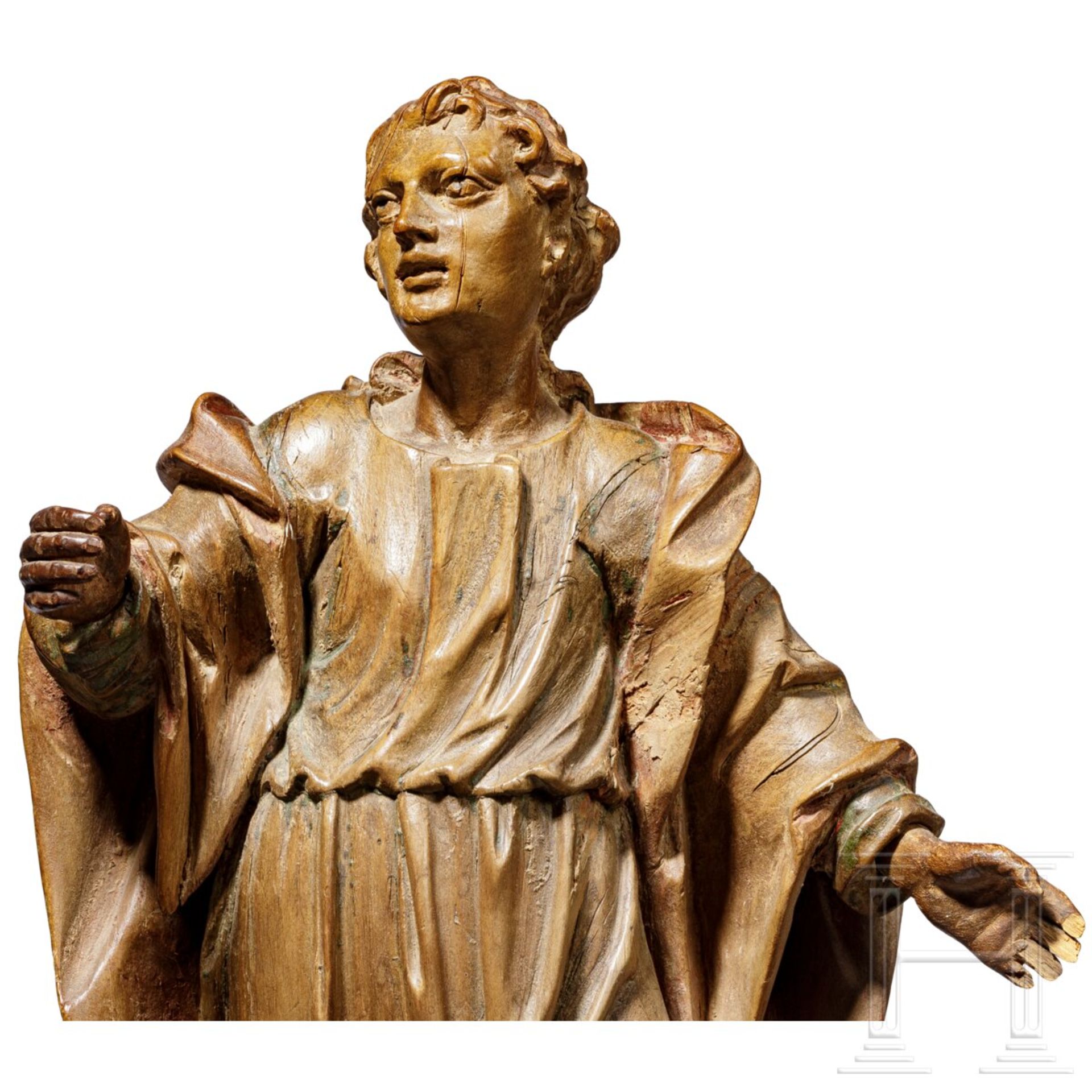 Geschnitzte Figur des Hl. Johannes, sŸddeutsch, 18. Jhdt. - Image 4 of 4