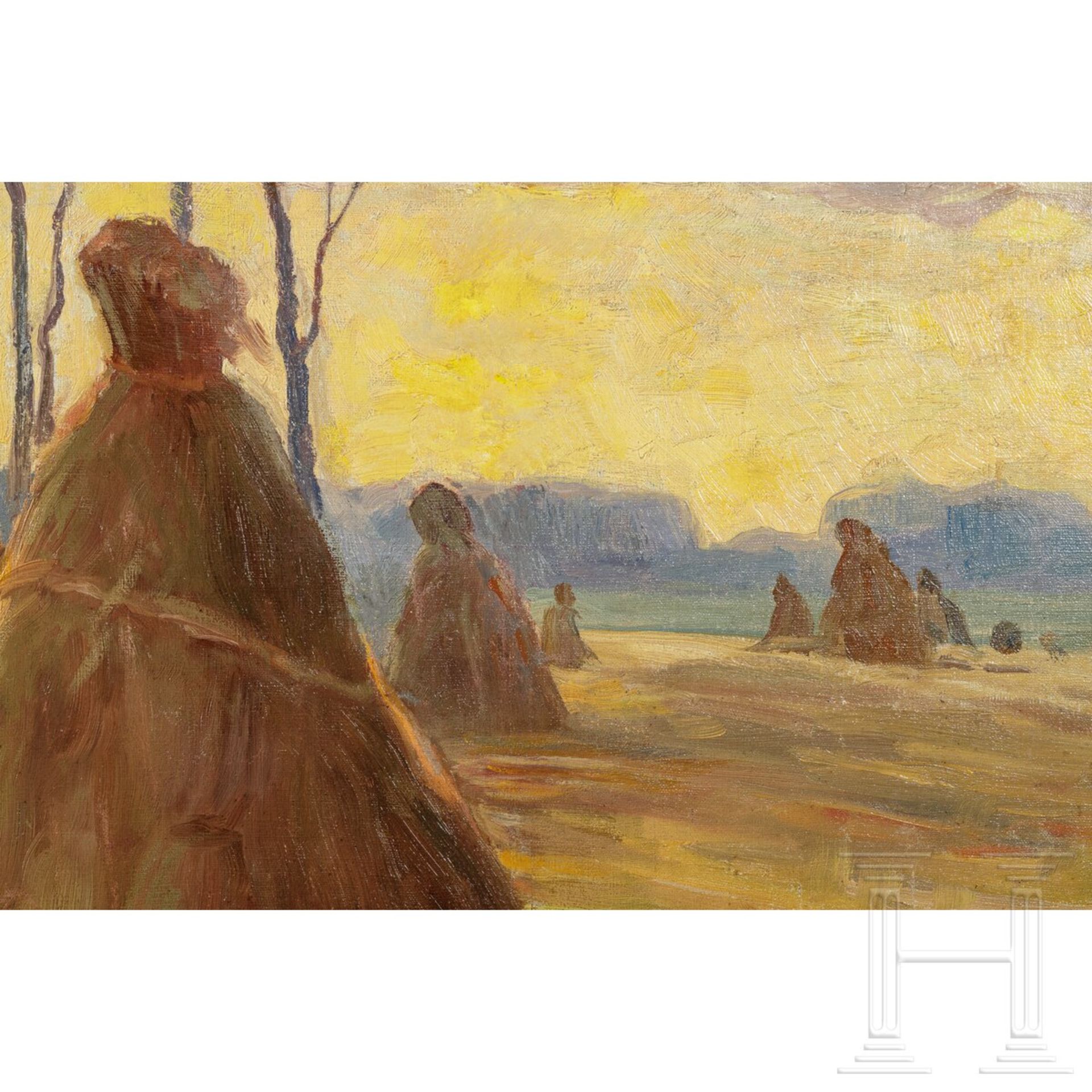 Ivan Vasilievich Tikhomirov (1867 - 1933) Ð SpŠtsommerliche Landschaft mit Heumandel, Russland, um 1 - Bild 3 aus 4