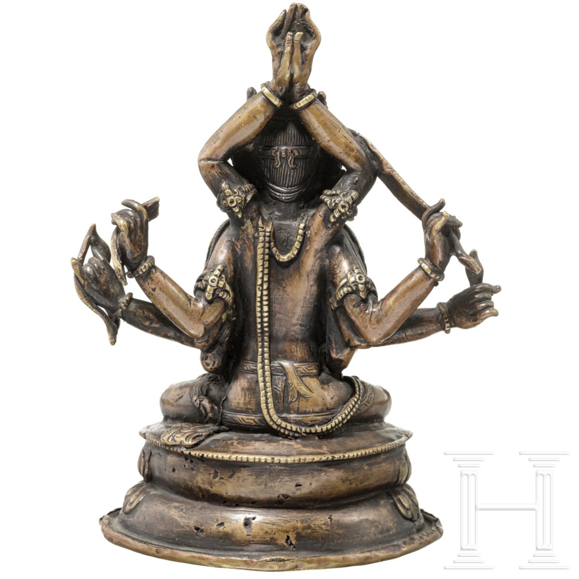 Zehnarmiger Avalokiteshvara, Bronze, Tibet, 19. - frŸhes 20. Jhdt. - Image 4 of 8