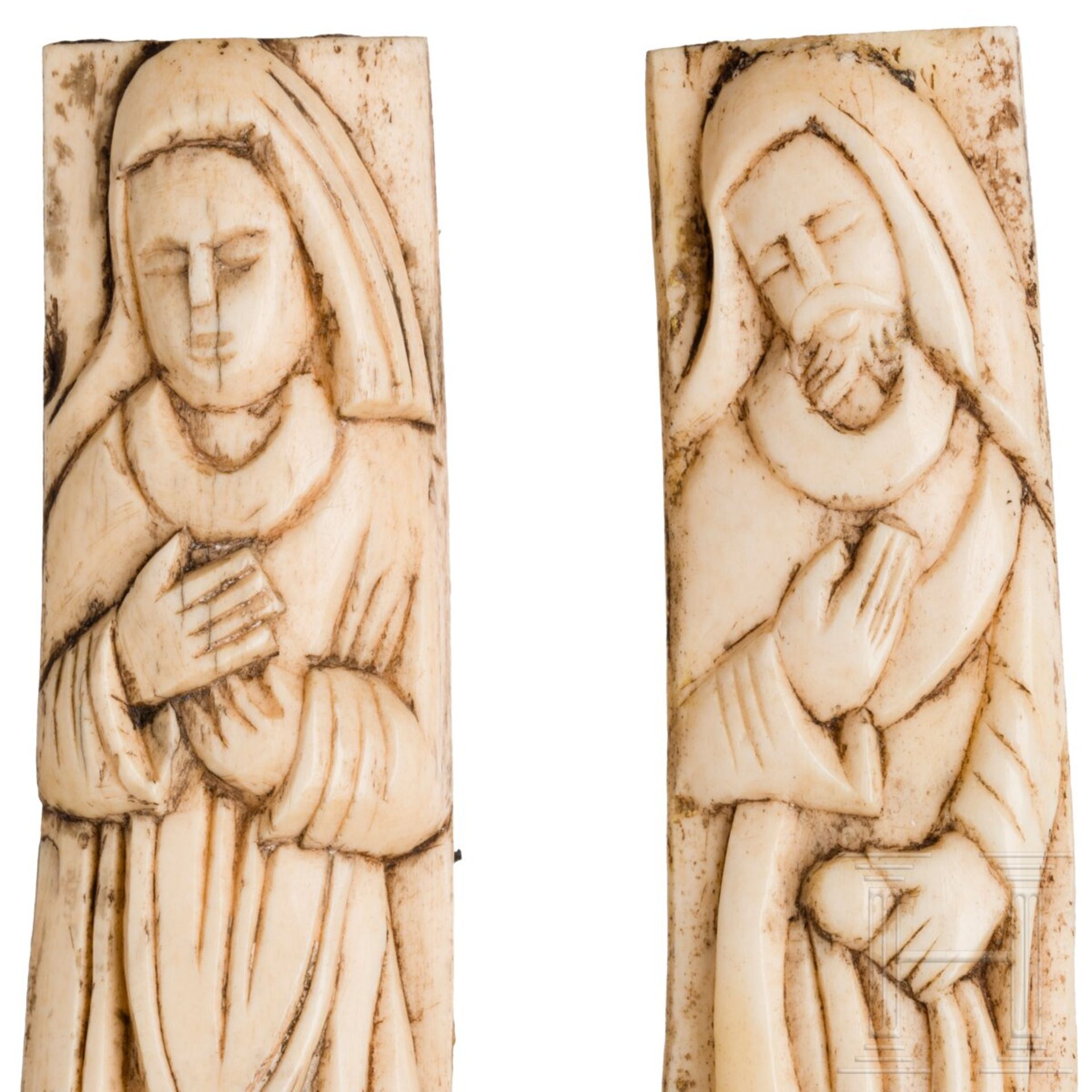 Vier beschnitzte Beinfragmente in der Art des Baldassare Embriachi, Italien, 19. Jhdt. - Image 3 of 3