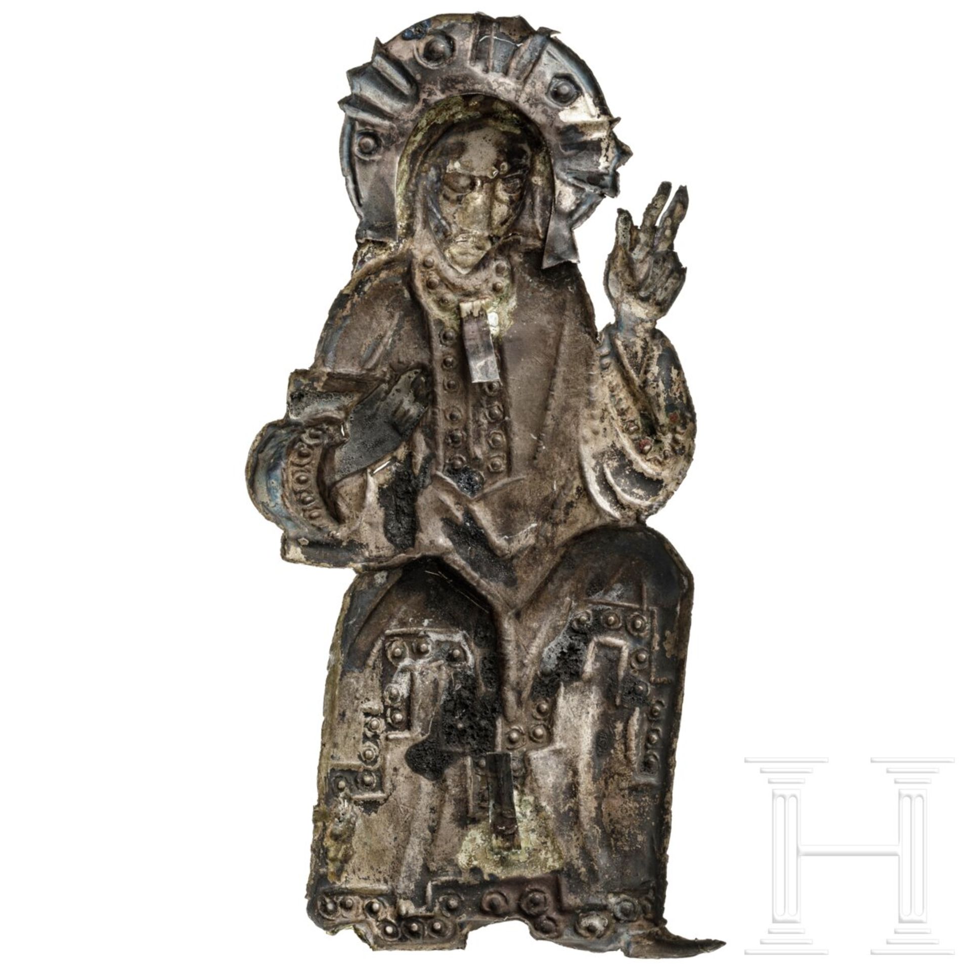 Christus Pantokrator, Silberrelief, Italien, 12. Jhdt. - Bild 2 aus 3