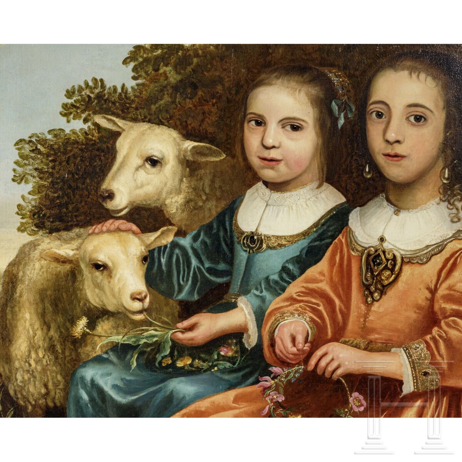 Kinder mit Schafen, Umkreis von Aelbert Cuyp (1620 - 1691) - Bild 2 aus 5