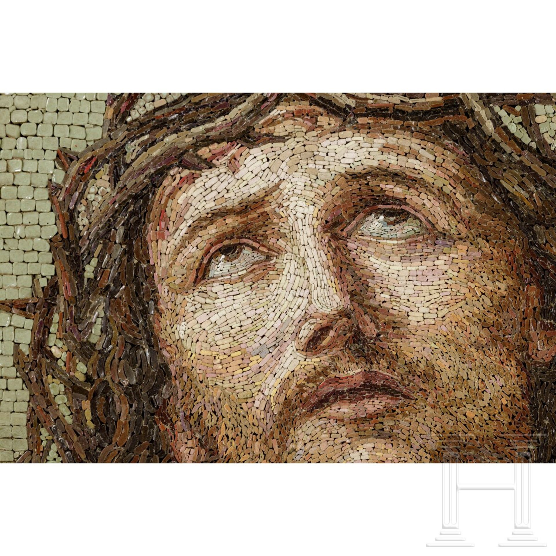 Gro§flŠchiges Mikromosaik "Christus mit Dornenkrone", Rom, um 1800 - Bild 3 aus 4