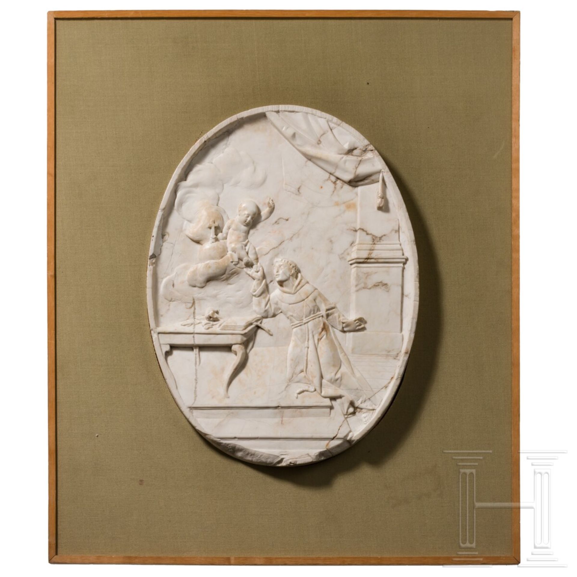 Sehr feines Marmor-Relief mit Heiligendarstellung, Italien, spŠtes 17. Jhdt. - Image 2 of 3