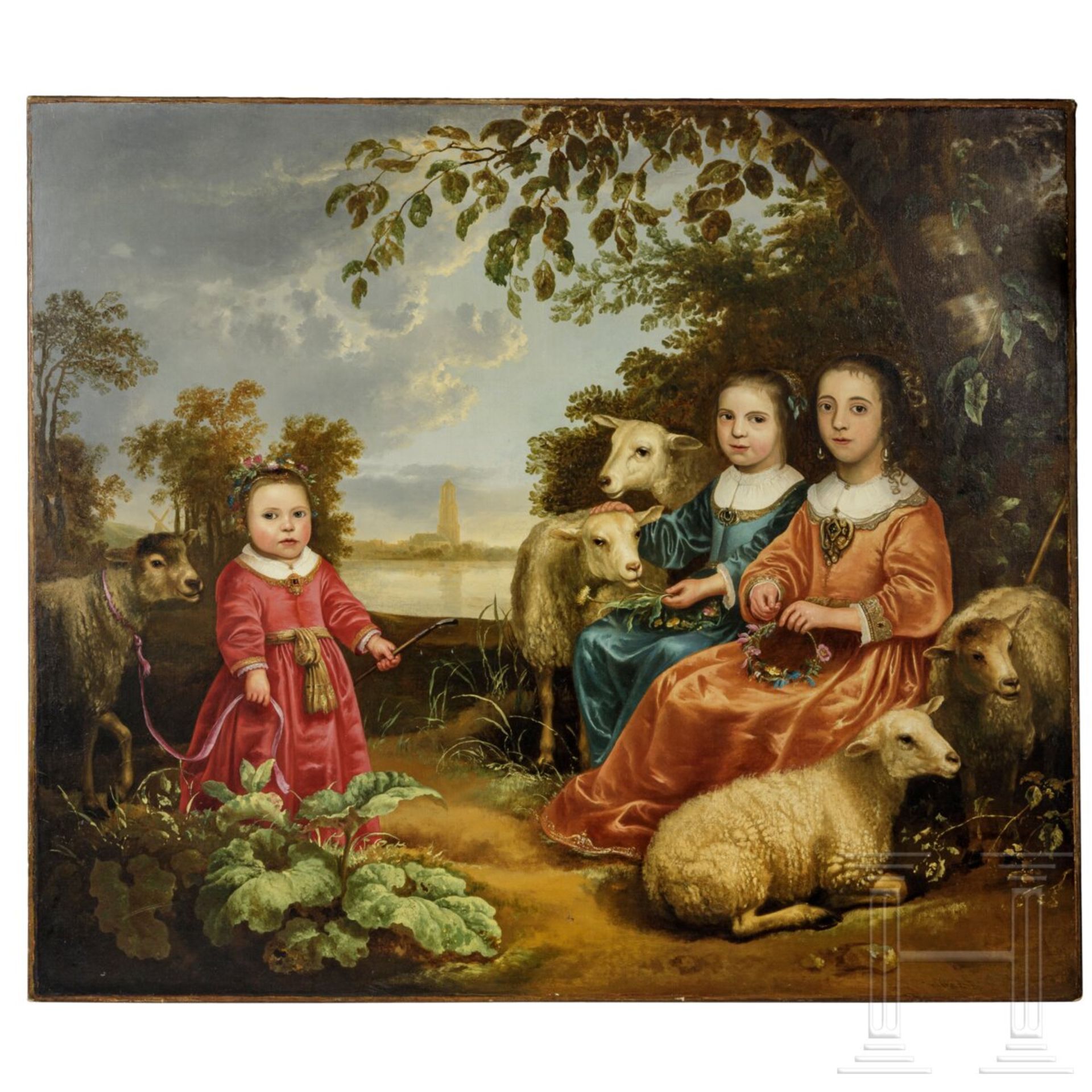 Kinder mit Schafen, Umkreis von Aelbert Cuyp (1620 - 1691)