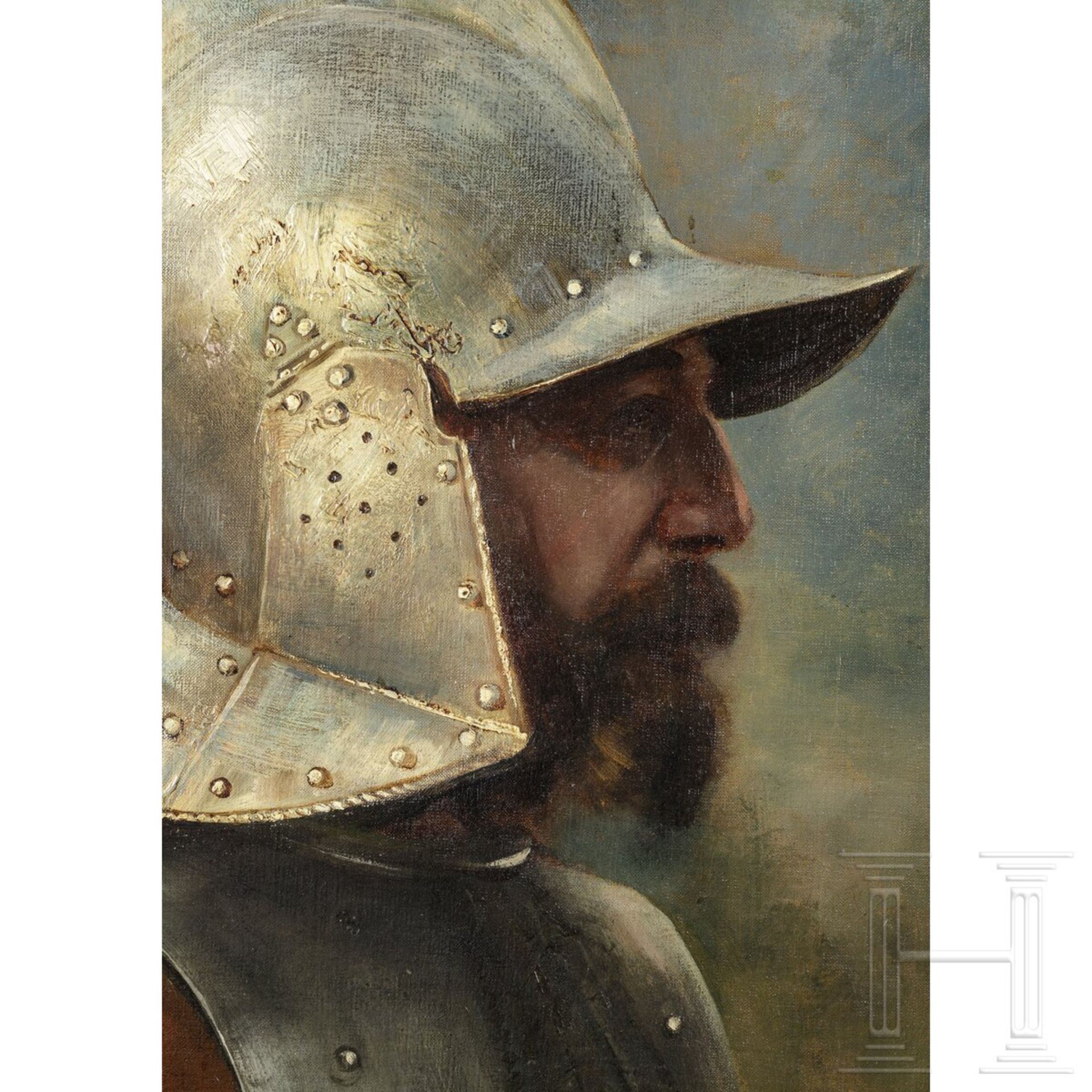 Gustav RienŠcker (1861 - 1935) - Portrait eines Soldaten, datiert 1913 - Bild 2 aus 4