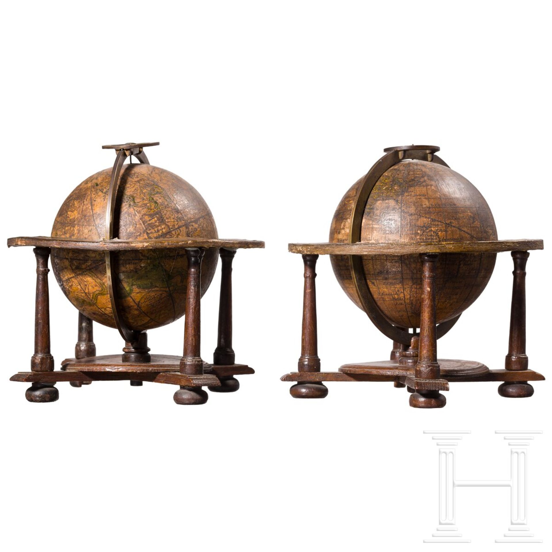 Ein Paar kleine Globen, Johann Gabriel Doppelmayr, NŸrnberg, datiert 1736 - Image 5 of 7