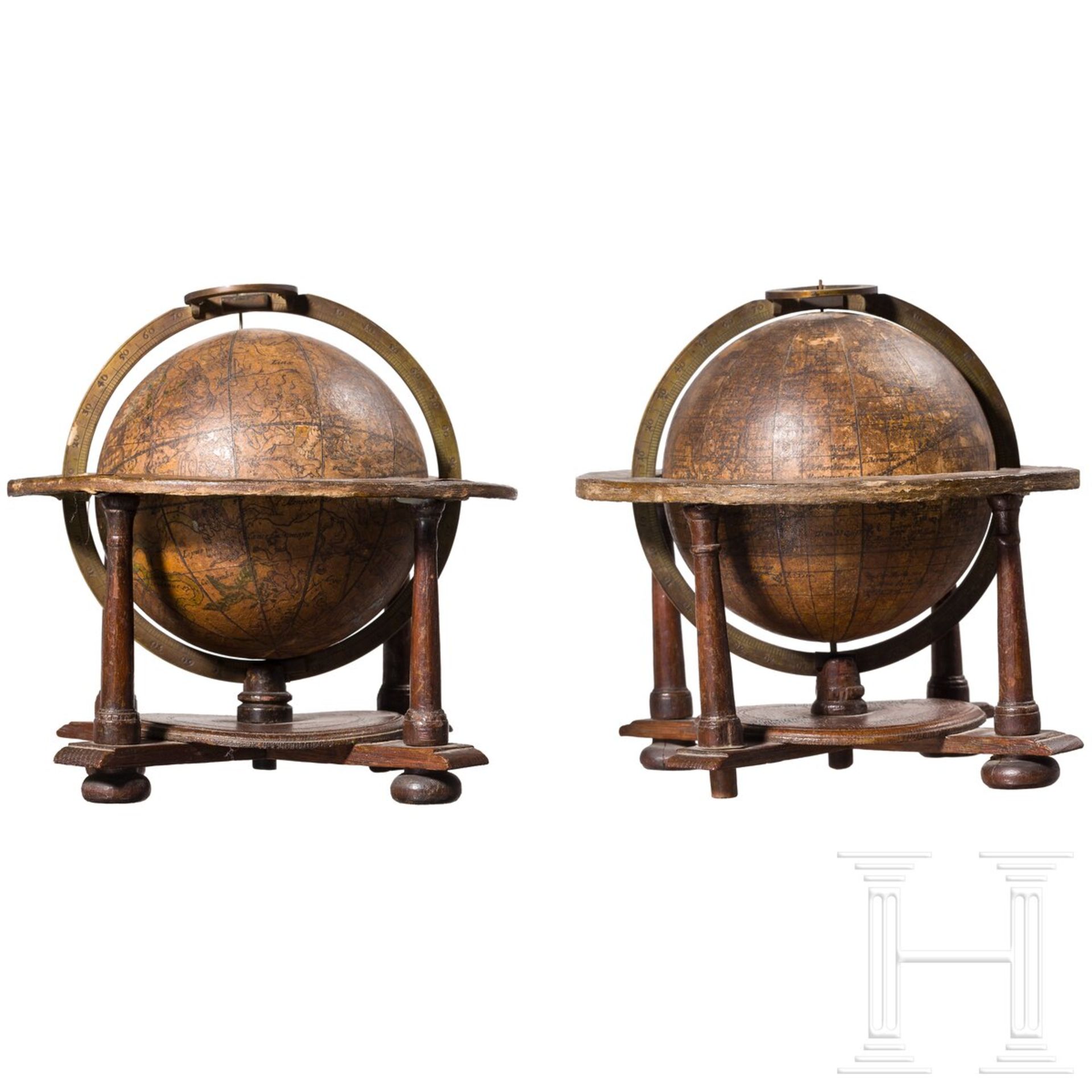 Ein Paar kleine Globen, Johann Gabriel Doppelmayr, NŸrnberg, datiert 1736 - Image 6 of 7