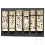 Set von sechs geschnitzten Bildpaneelen eines Embriachi-KŠstchens, Venedig, 1. HŠlfte 15. Jhdt.