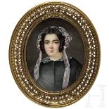 Miniaturportrait einer jungen Dame, wohl Frankreich, um 1820