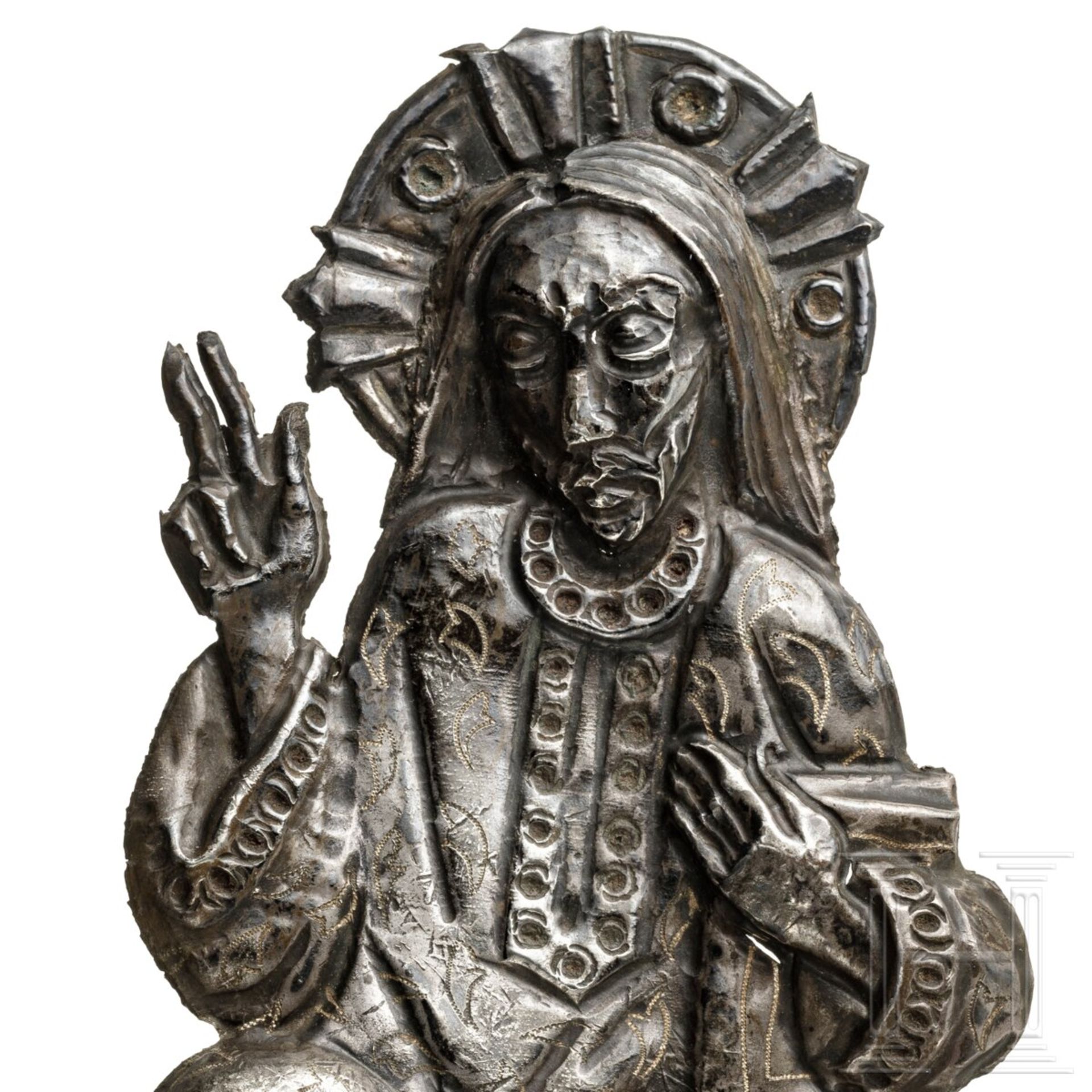 Christus Pantokrator, Silberrelief, Italien, 12. Jhdt. - Bild 3 aus 3