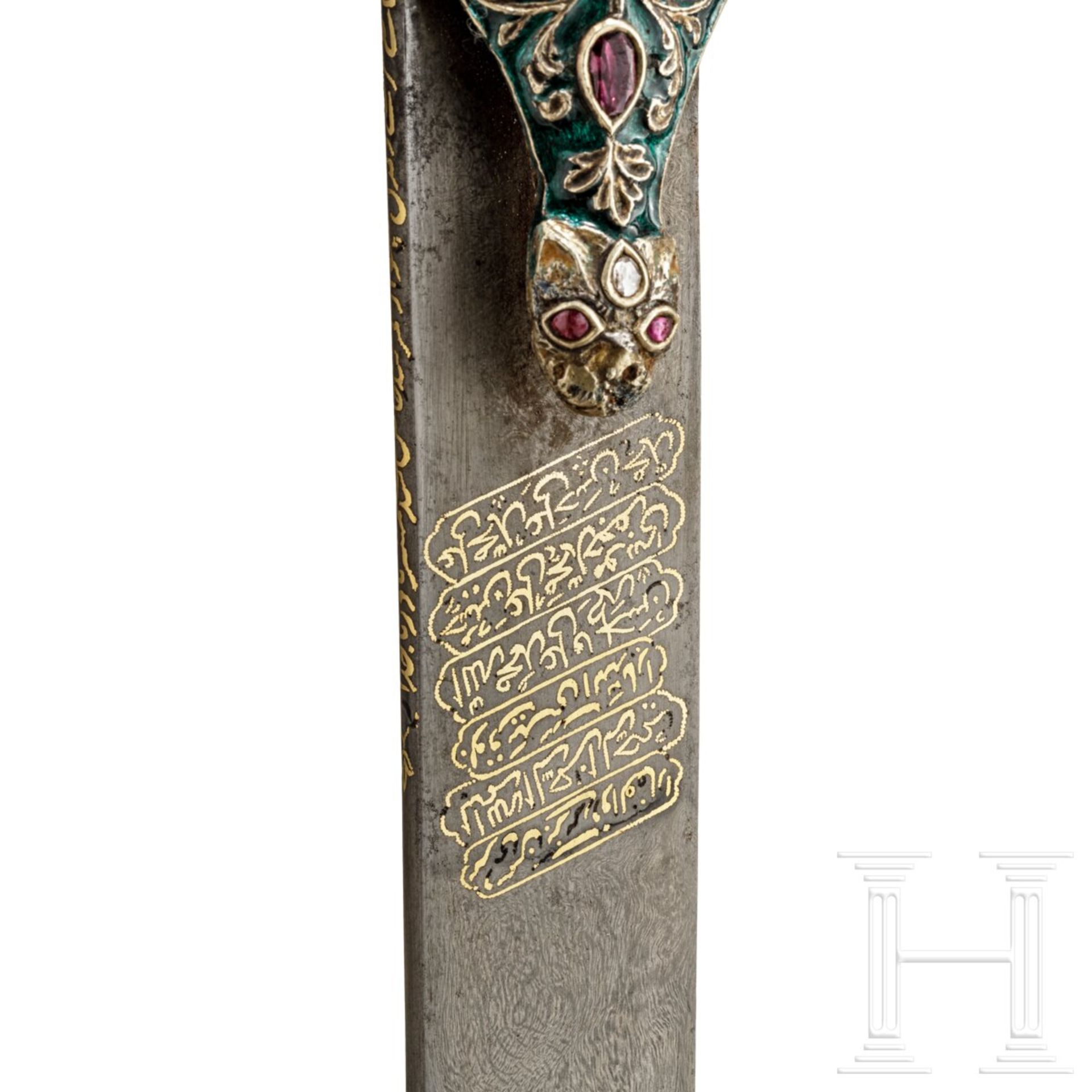 Prunk-Shamshir von Asadullah Isfahani, Indien und Persien, 18./19. Jhdt., die Klinge Nadir Shah Afsh - Bild 7 aus 16