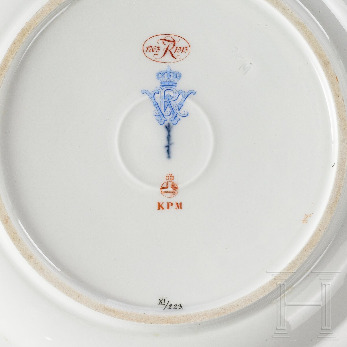 Kaiser Wilhelm II. - Neuosier-Teller der KPM aus dem königlichen Tafelservice, datiert 1913 - Image 3 of 3