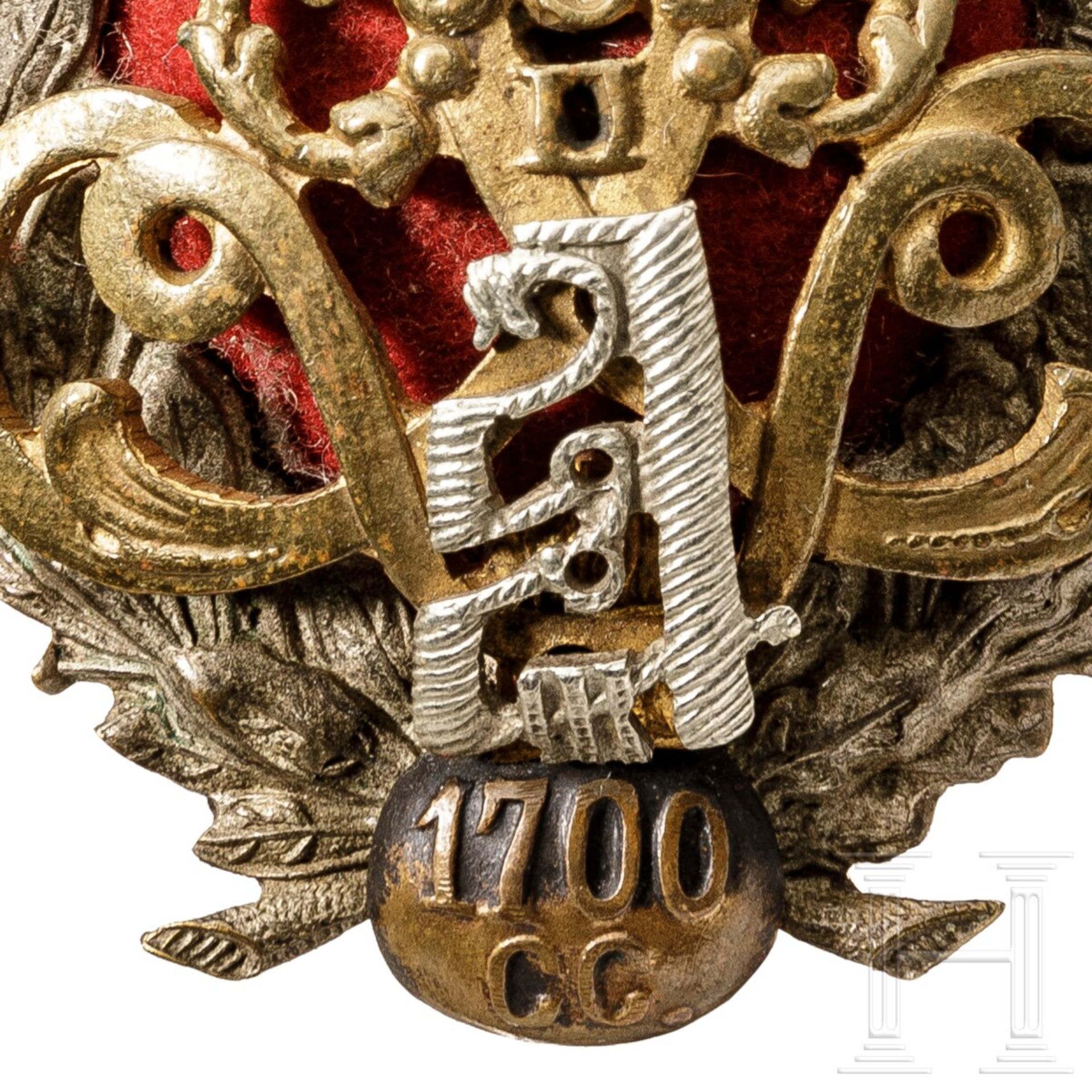 Abzeichen des 12. Astrachan-Grenadier-Regiments Kaiser Alexander III., um 1900 - Bild 3 aus 3