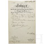 König Ludwig II. von Bayern - Autograph, datiert 27.3.1878