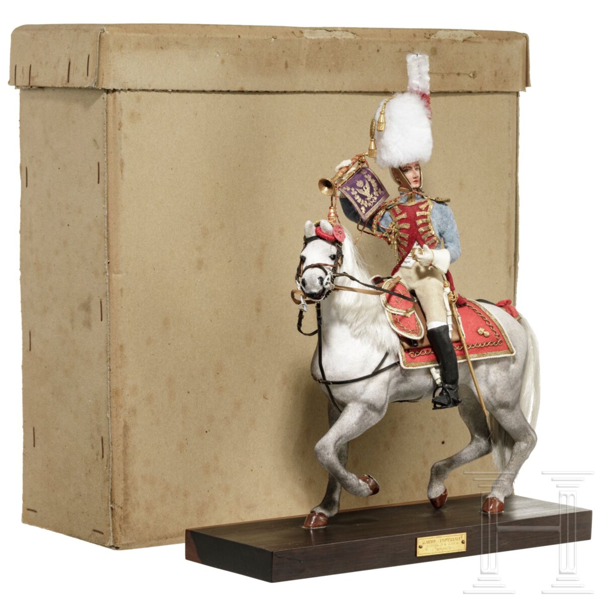 Trompeter der Grenadiers à cheval der Garde ab 1804 auf Pferd - Uniformfigur von Marcel Riffet, 20. 