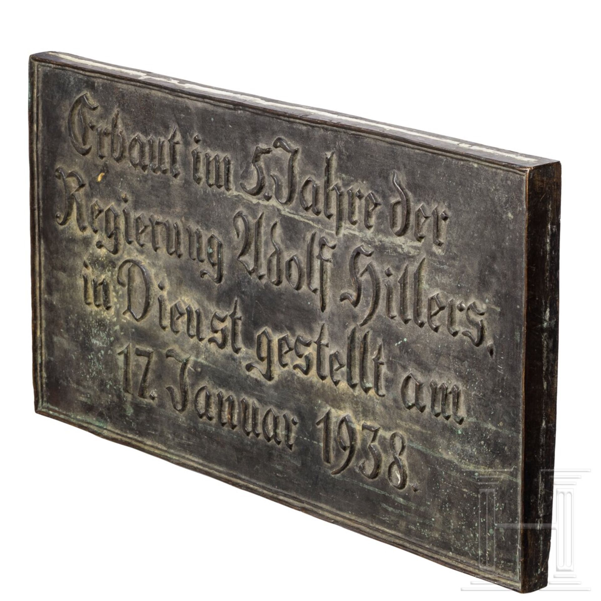 Große Bronzetafel der Polizei-Skischule in Hindelang, Bad Oberdorf, "in Dienst gestellt am 17. Janua - Image 2 of 4