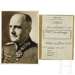 Generalfeldmarschall Walther von Brauchitsch - Soldbuch