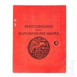 Besitzurkunde/-ausweis zum Blutorden der NSDAP
