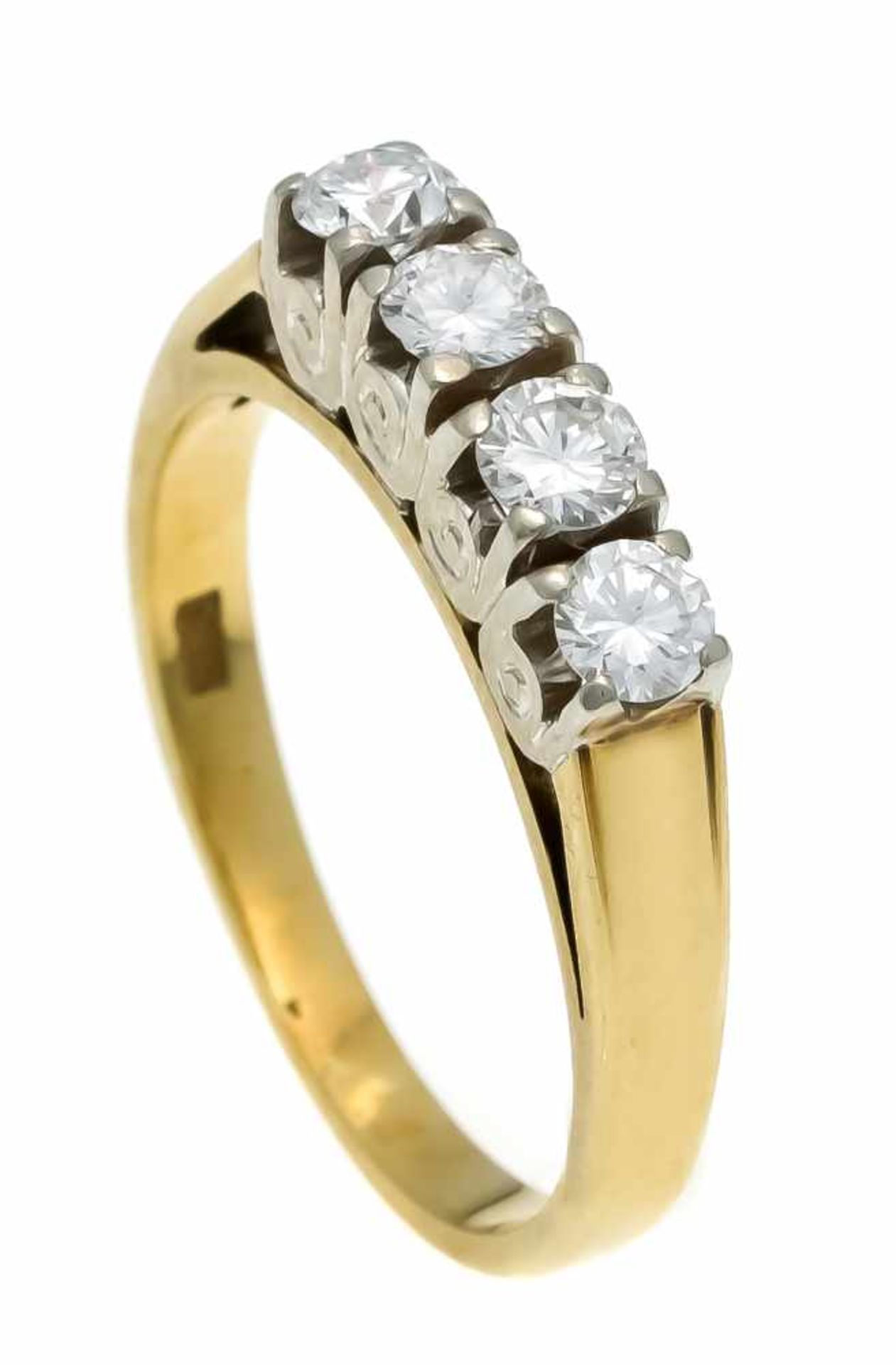 Brillant-Ring GG/WG 585/000 mit 4 Brillanten, zus. 0,52 ct W/VS, RG 51, 3,4 gDiamond ring GG / WG