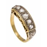 Diamantrosen-Ring GG/WG 585/000 mit 10 Diamantrosen 5 - 1,5 mm (1x fehlt), RG 55, 4,5 gDiamond