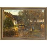 Hermann Stockmann (1867-1938), Maler und Illustrator in Dachau. ''Abendsonne'', stimmungsvoll