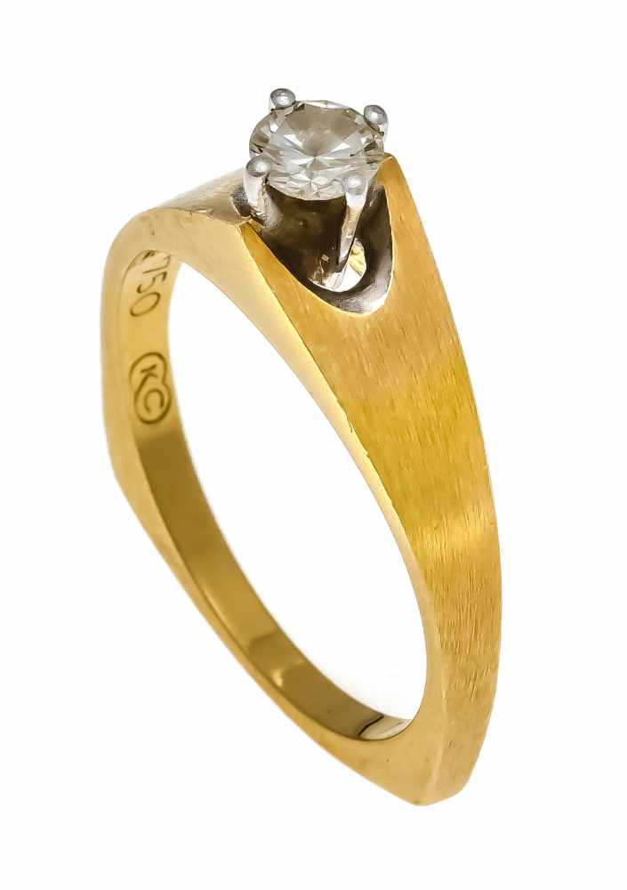 Brillant-Ring GG/WG 750/000 mit Brillant 0,30 ct W/VS, RG 55, Meisterpunze KC, 4,2 gDiamond ring