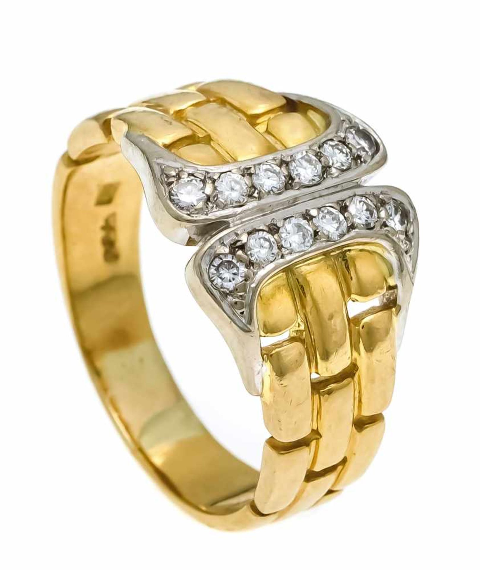 Brillant-Ring GG/WG 750/000 mit 12 Brillanten, zus. 0,24 ct W/VS-SI, RG 57, 7,5 gDiamond ring GG /