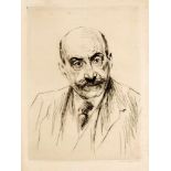 Max Liebermann (1847-1935), ''Selbstbildnis 1913'', Kaltnadelradierung auf Kupferdruckpapier in: ''