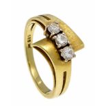 Brillant-Ring GG/WG 585/000 mit 3 Brillanten, zus. 0,42 ct l.get.W/VS, RG 55, 4,0 gDiamond ring GG /