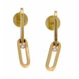 Brillant-Ohrstecker GG 750/000 mit 2 Brillanten, zus. 0,16 ct W/VS, L. 35 mm, 6,6 gDiamond ear studs