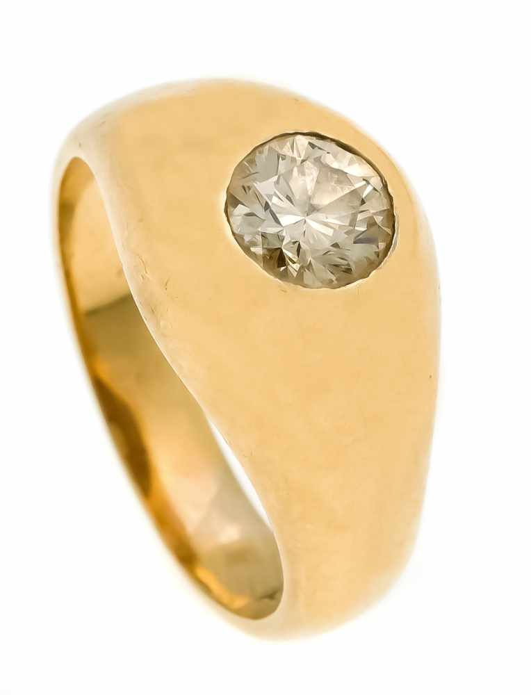 Brillant-Ring GG 750/000 mit einem Brillanten 1,0 ct fancylightbrown/SI, RG 55, 11,1 gDiamond ring