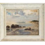 Paul Gehrmann (1861-?), felsige Strandpartie an der Ostsee, Öl auf Lwd., Originalsignatur ''P. Gehrm